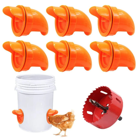 Automatic Gravity Poultry Feeder with Rainproof Design to Reduce Feed Waste for Chickens and Ducks