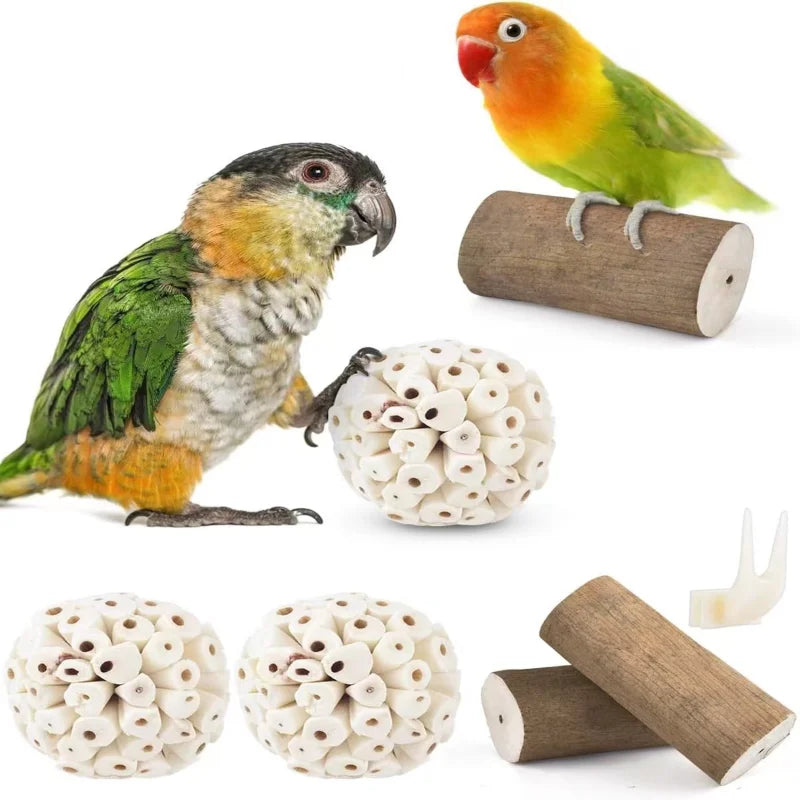 Parrot Chewing Toy Ball - Foraging Accessory for Small Parrots and Parakeets