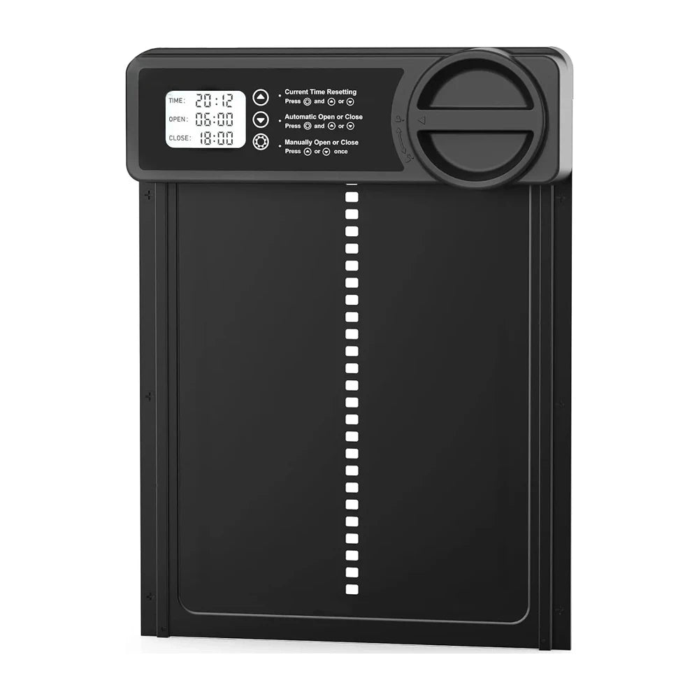 Automatic Battery-Powered Chicken and Duck Coop Door with Timer, Manual Control, and LED Display
