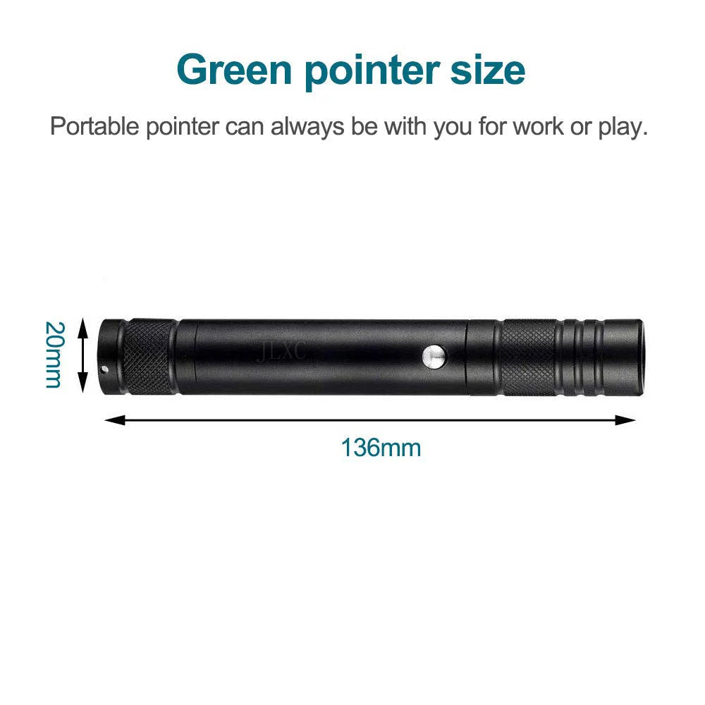 2-in-1 Portable Cat Laser Pointer and LED Training Torch - Green Flashlight Toy