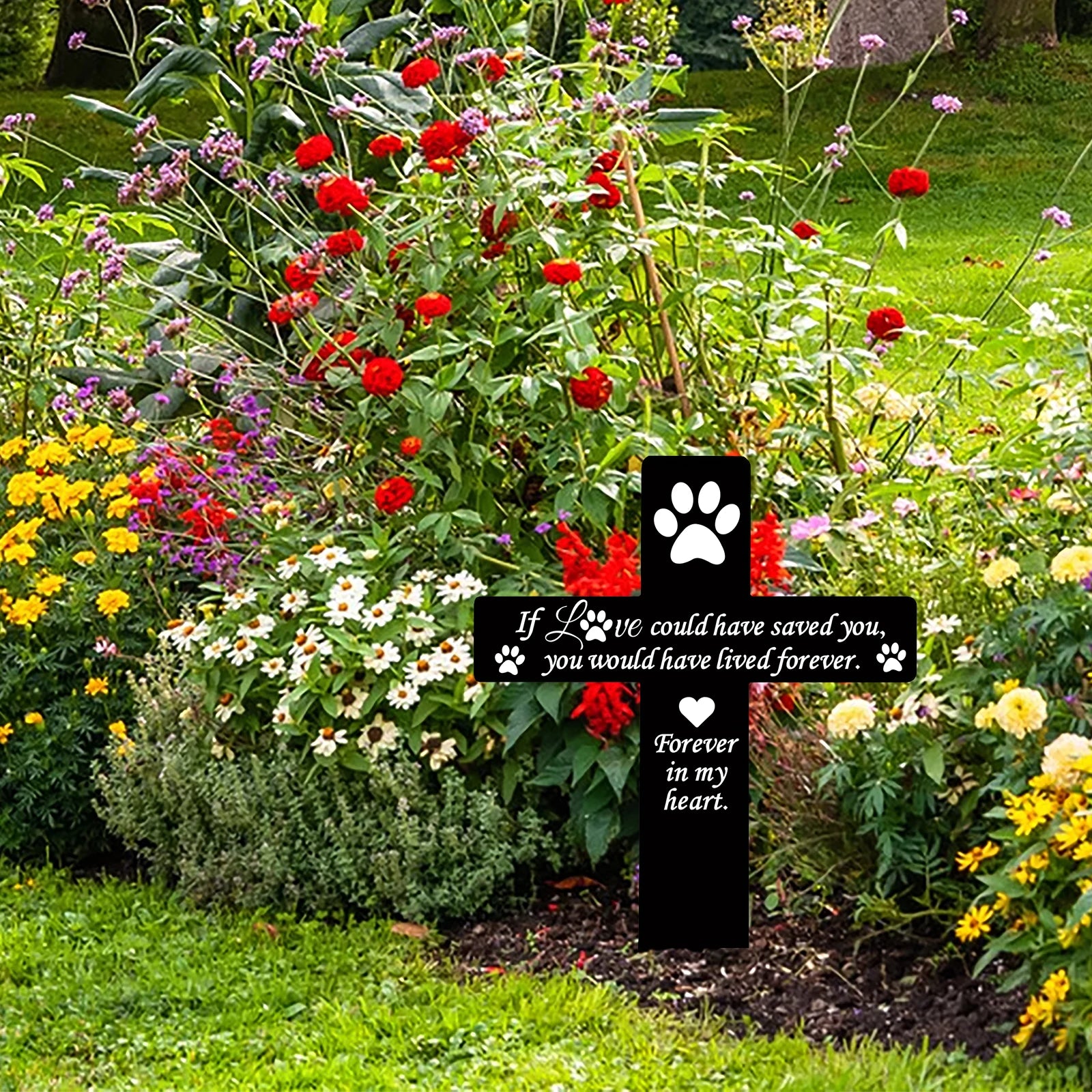 Outdoor Dog Memorial Plaque - Durable Waterproof Acrylic Grave Marker and Sympathy Garden Stake