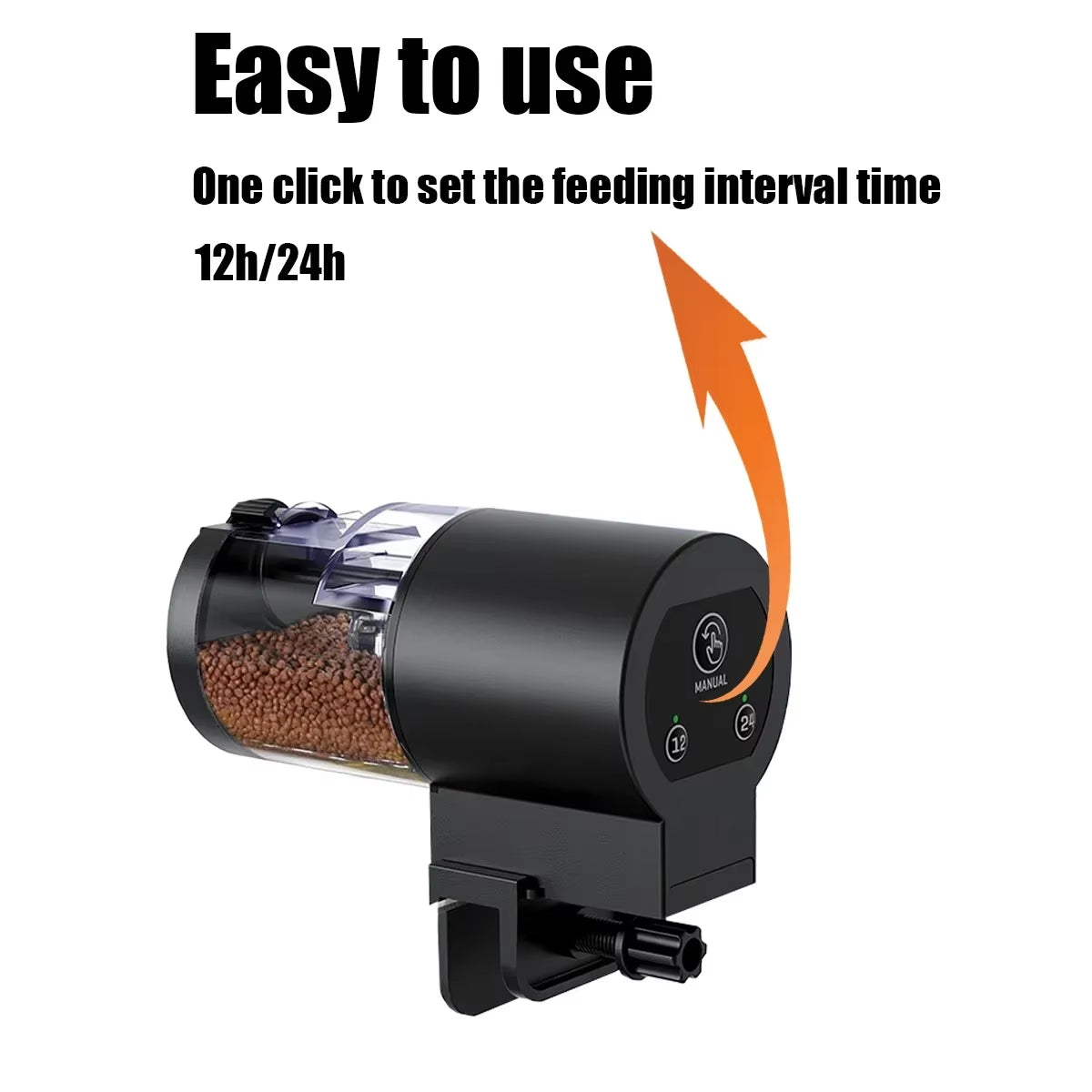 Automatic Aquarium Fish Feeder with 100ml Capacity - Easy Setup and Battery Operated